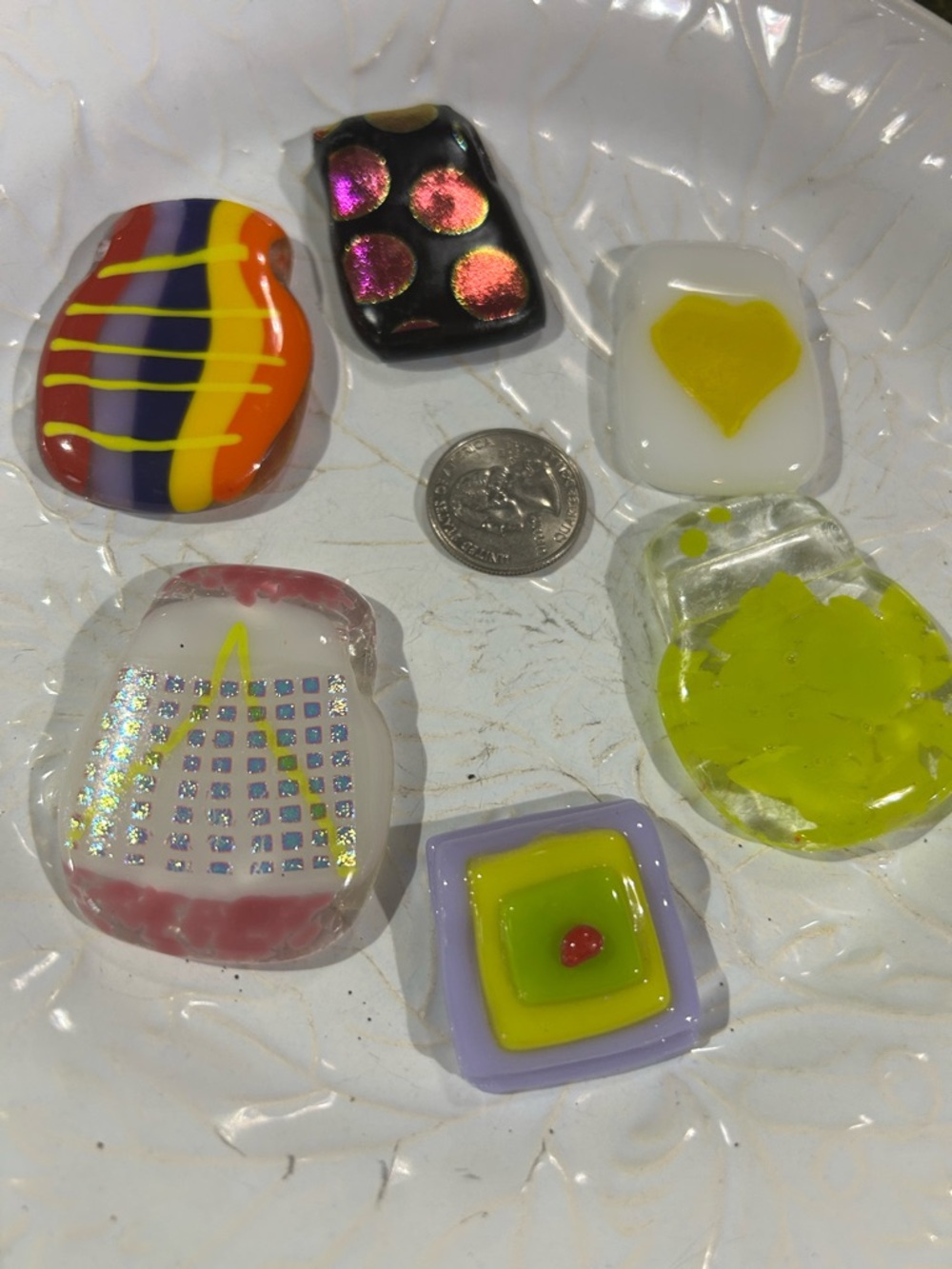 Decorative Art Glass Focal Beads  - Multicolor Accents  B